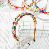 Colorful Gem Baroque Headband Rhinestone Hair Band Pearl Access