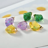 Colorful Gem Effect 3D Pendant DIY Ornament Material 2pcs