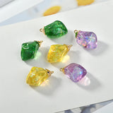 Colorful Gem Effect 3D Pendant DIY Ornament Material 2pcs