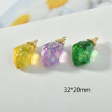Colorful Gem Effect 3D Pendant DIY Ornament Material 2pcs