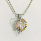 Gem Stones Heart Locket Cage For DIY Jewelry Charms 5pcs/lot