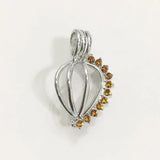 Gem Stones Heart Locket Cage For DIY Jewelry Charms 5pcs/lot