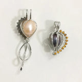 Gem Stones Heart Locket Cage For DIY Jewelry Charms 5pcs/lot