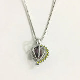 Gem Stones Heart Locket Cage For DIY Jewelry Charms 5pcs/lot