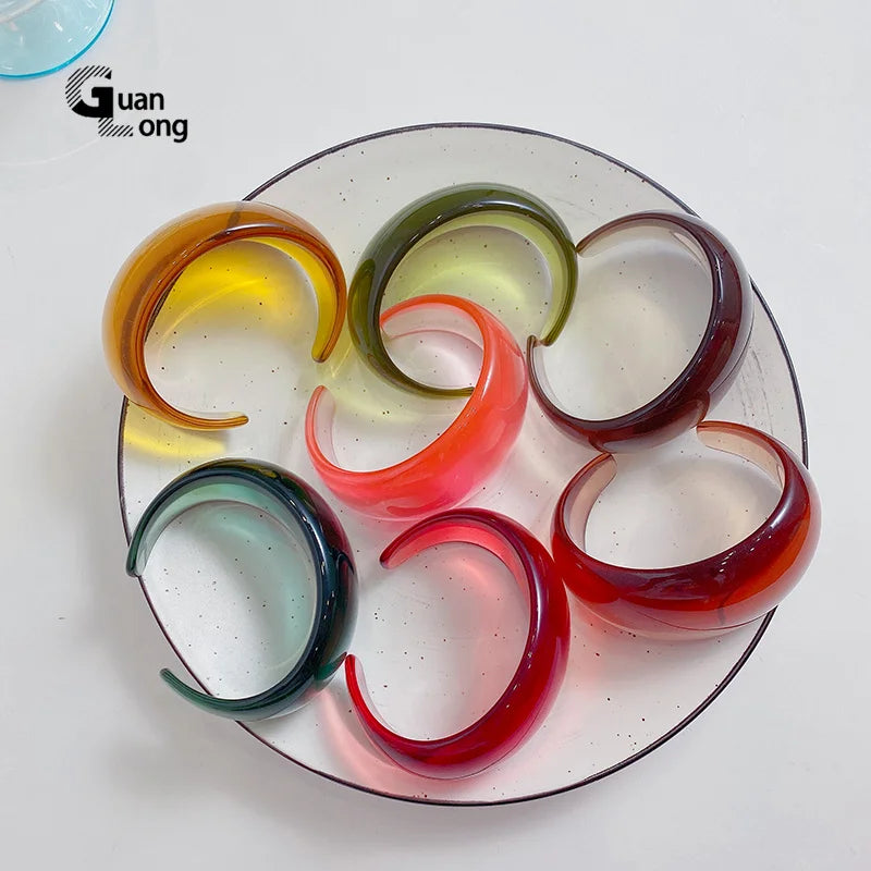 Colorful Geometric Bangle Bracelets for Women
