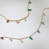 Geometric Zircon Pendant Necklace Stainless Steel Plating 18K
