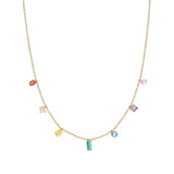 Geometric Zircon Pendant Necklace Stainless Steel Plating 18K