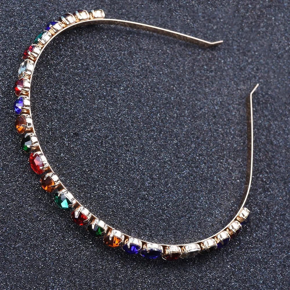 Colorful Glass Crystal Headband Hairband Wedding Party Hairwear