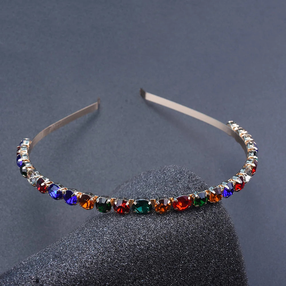 Colorful Glass Crystal Headband Hairband Wedding Party Hairwear