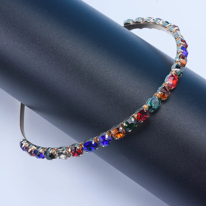Colorful Glass Crystal Headband Hairband Wedding Party Hairwear
