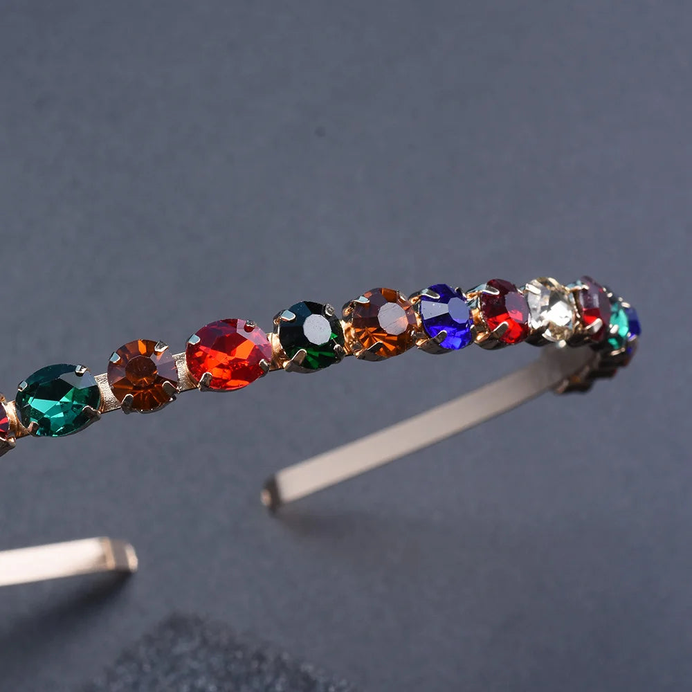 Colorful Glass Crystal Headband Hairband Wedding Party Hairwear