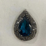 Colorful Glass Rhinestones Pendant Crystal Leather Charms for DIY Necklace