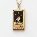 Rhinestone Necklace Sun Moon Star Tarot Pendant