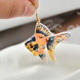 Colorful Glitter Goldfish Acrylic Resin Charms DIY Jewelry 10pcs