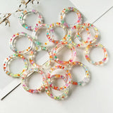 40pcs 28mm Glitter Stars Round Resin Jewelry Charms, Earring Necklace Pendants