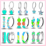 Glowing Women Earrings 925 Sterling Silver Hoop Trending Jewelry