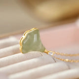 Colorful Necklace Ginkgo Leaf Pendant Female Sterling Silver Rose Small Skirt