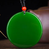 Green Jade Carved Pendant Chinese Charm Amulet