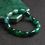 Green Peacock Agate Bracelets Women Natural Stone Beads Bangle