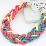 Colorful Woven Statement Necklace Women Choker Jewelry
