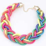 Colorful Woven Statement Necklace Women Choker Jewelry