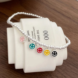 Colorful Happy Face Charms Summer Ankle Bracelet Jewelry