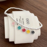 Colorful Happy Face Charms Summer Ankle Bracelet Jewelry