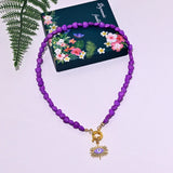 Colorful Heart Choker Necklace Bohemian Seed Beads Eye Pendant