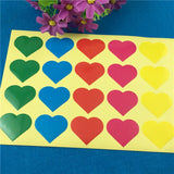 Colorful Heart Shape Sticker Labels 300Pcs
