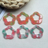 Acetic Acid Flower Necklace Pendants 20pcs 31mm Charms Earring Accessory