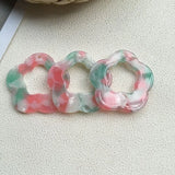 Acetic Acid Flower Necklace Pendants 20pcs 31mm Charms Earring Accessory