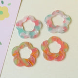 Acetic Acid Flower Necklace Pendants 20pcs 31mm Charms Earring Accessory
