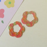 Acetic Acid Flower Necklace Pendants 20pcs 31mm Charms Earring Accessory