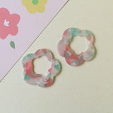 Acetic Acid Flower Necklace Pendants 20pcs 31mm Charms Earring Accessory