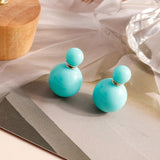 Colorful Pearl Stud Earrings for Women Jewelry Double Sides