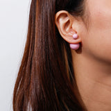 Colorful Pearl Stud Earrings for Women Jewelry Double Sides