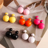 Colorful Pearl Stud Earrings for Women Jewelry Double Sides