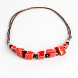 Colorful Irregular Ceramic Beads Necklace Antique Jewelry For Women