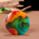 Colorful Jade Dragon 8 Diagrams Pendant Necklace Chinese Hand-Carved