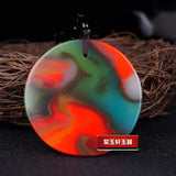 Colorful Jade Phoenix Pendant Necklace Chinese Hand-Carved Healing Luck Gift