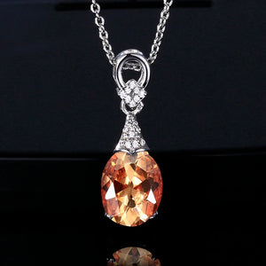 Colorful Gemstone Pendant Necklace For Women Wedding Party