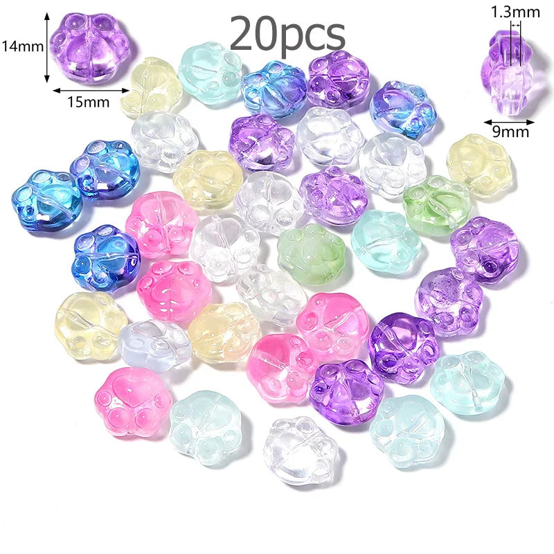 Colorful Lampwork Beads Butterfly Spacer Bear Paw Crab Glass Beads