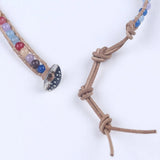 Colorful Leather Bracelet 1 Layer Natural Stone Bead Bracelets