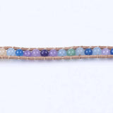 Colorful Leather Bracelet 1 Layer Natural Stone Bead Bracelets
