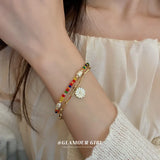 Colorful Daisy Pearl Flower Bracelet Bohemia Small Fresh Sense