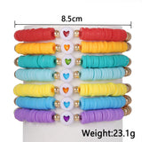 Boho Beaded Love Heart Bracelet Set for Women