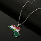 Colorful Map Pendant Necklace Kurdistan Maps Necklace Jewelry Women Men Gift