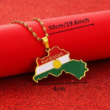 Colorful Map Pendant Necklace Kurdistan Maps Necklace Jewelry Women Men Gift