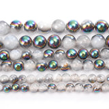 Metallic Coated Agates Beads for DIY Jewelry Making - 4/6/8/10/12 MM
