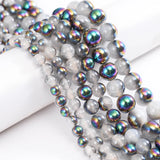Metallic Coated Agates Beads for DIY Jewelry Making - 4/6/8/10/12 MM